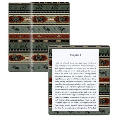 MightySkins Carbon Fiber Skin for Amazon Kindle Oasis 7" (9th Gen) - Cabin Stripes | Protective, Durable Textured Carbon Fiber Finish | Easy to Apply, Remove, and Change Styles | Made in The USA