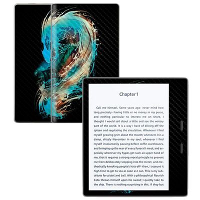 MightySkins Carbon Fiber Skin for Amazon Kindle Oasis 7" (9th Gen) - Big Wave | Protective, Durable Textured Carbon Fiber Finish | Easy to Apply, Remove, and Change Styles | Made in The USA