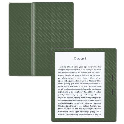 MightySkins Carbon Fiber Skin for Amazon Kindle Oasis 7" (9th Gen) - Olive | Protective, Durable Textured Carbon Fiber Finish | Easy to Apply, Remove, and Change Styles | Made in The USA