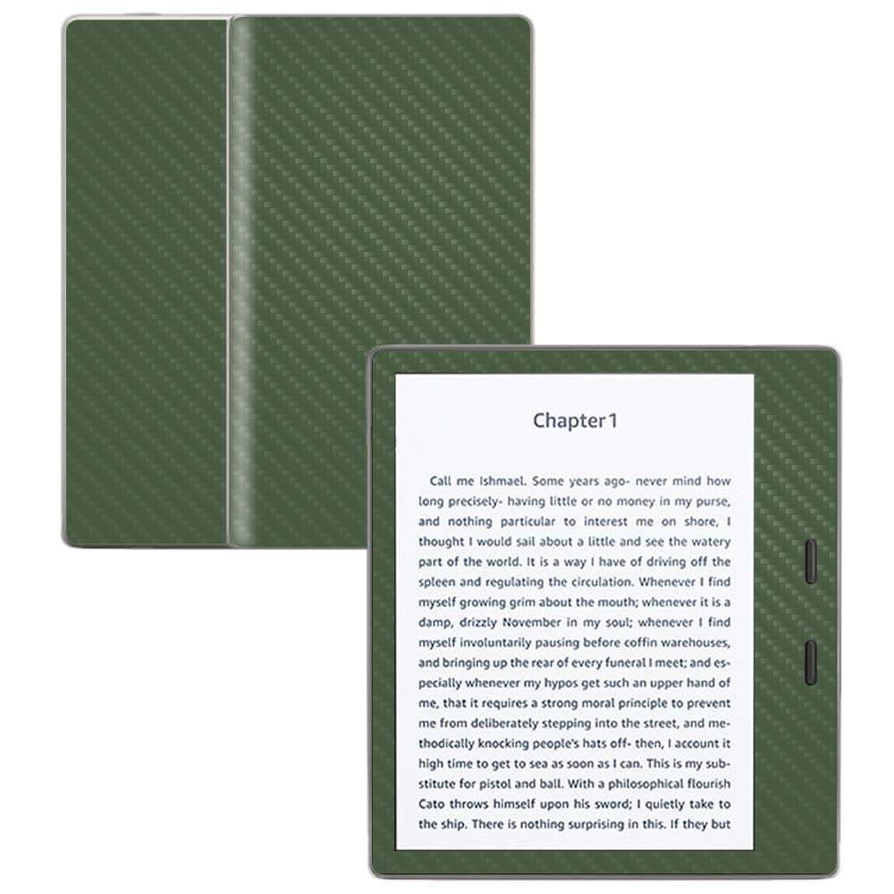 MightySkins Carbon Fiber Skin for Amazon Kindle Oasis 7" (9th Gen) - Olive | Protective, Durable Textured Carbon Fiber Finish | Easy to Apply, Remove, and Change Styles | Made in The USA