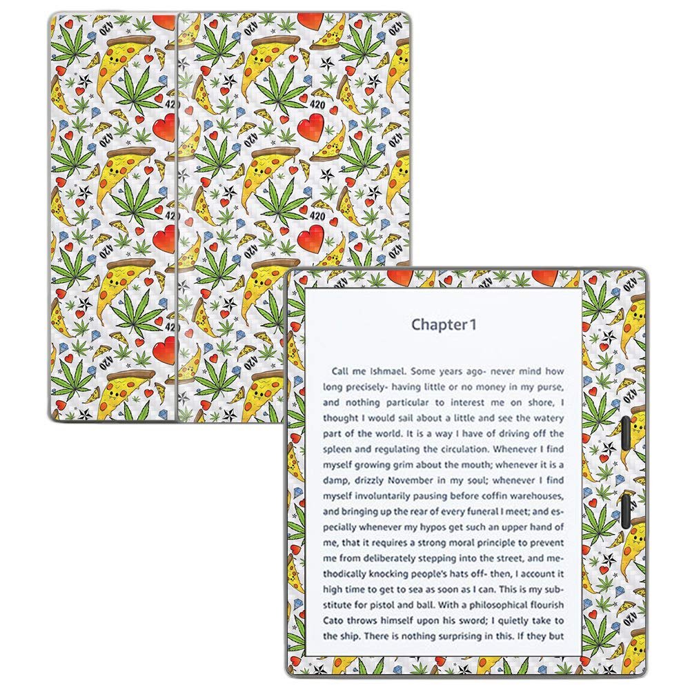 MightySkins Carbon Fiber Skin for Amazon Kindle Oasis 7" (9th Gen) - Munchies | Protective, Durable Textured Carbon Fiber Finish | Easy to Apply, Remove, and Change Styles | Made in The USA