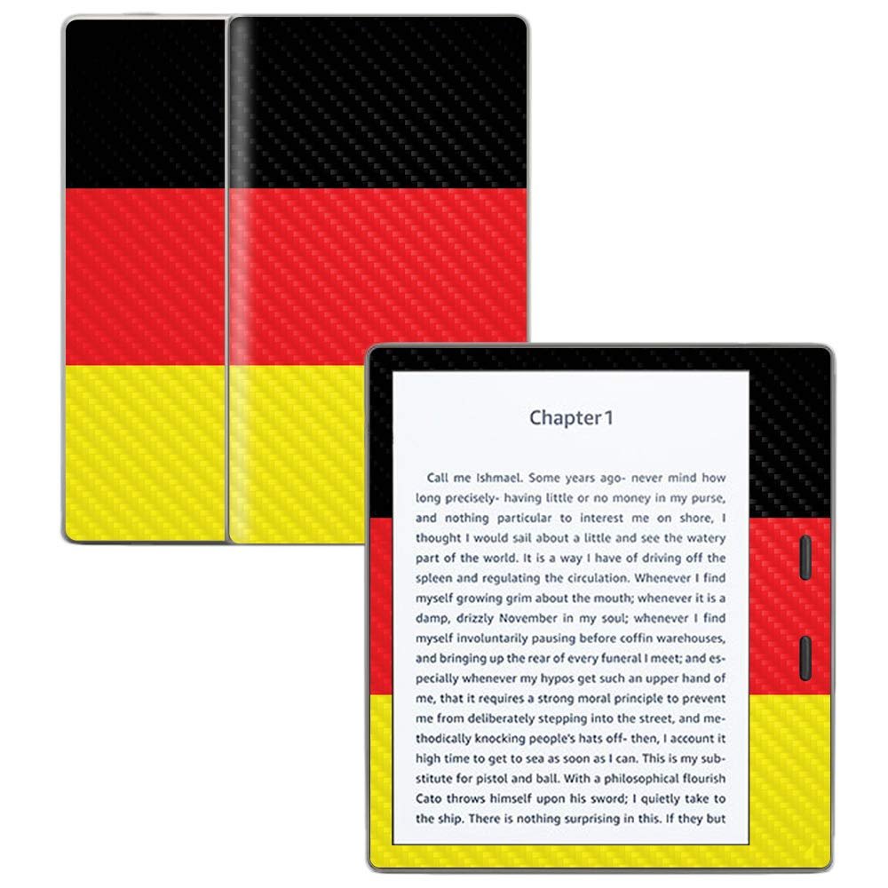 MightySkins Carbon Fiber Skin for Amazon Kindle Oasis 7" (9th Gen) - German Flag | Protective, Durable Textured Carbon Fiber Finish | Easy to Apply, Remove, and Change Styles | Made in The USA