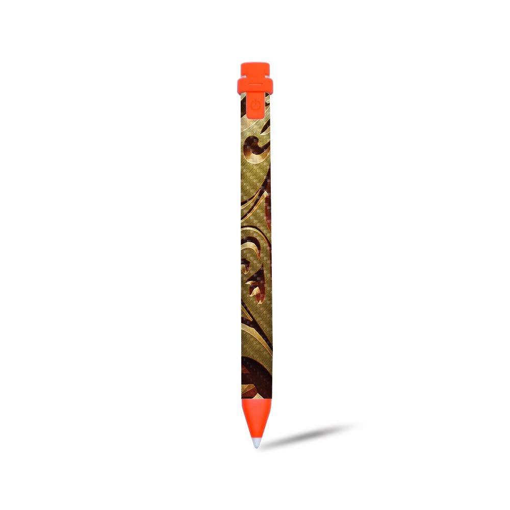 MightySkins Carbon Fiber Skin for Logitech Crayon Digital Pencil iPad (6th gen) - Mosaic Gold | Protective, Durable Textured Carbon Fiber Finish | Easy to Apply | Made in The USA