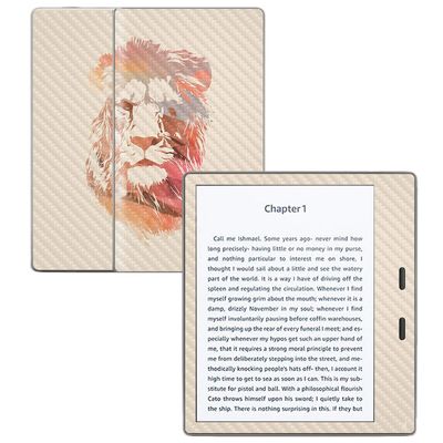 MightySkins Carbon Fiber Skin for Amazon Kindle Oasis 7" (9th Gen) - Desert Lion | Protective, Durable Textured Carbon Fiber Finish | Easy to Apply, Remove, and Change Styles | Made in The USA