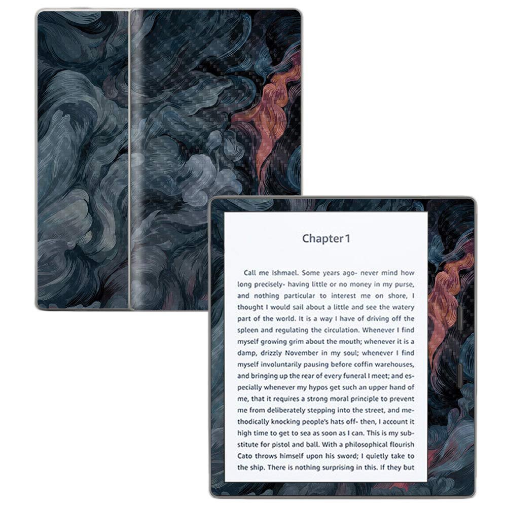 MightySkins Carbon Fiber Skin for Amazon Kindle Oasis 7" (9th Gen) - Storm Cloud | Protective, Durable Textured Carbon Fiber Finish | Easy to Apply, Remove, and Change Styles | Made in The USA