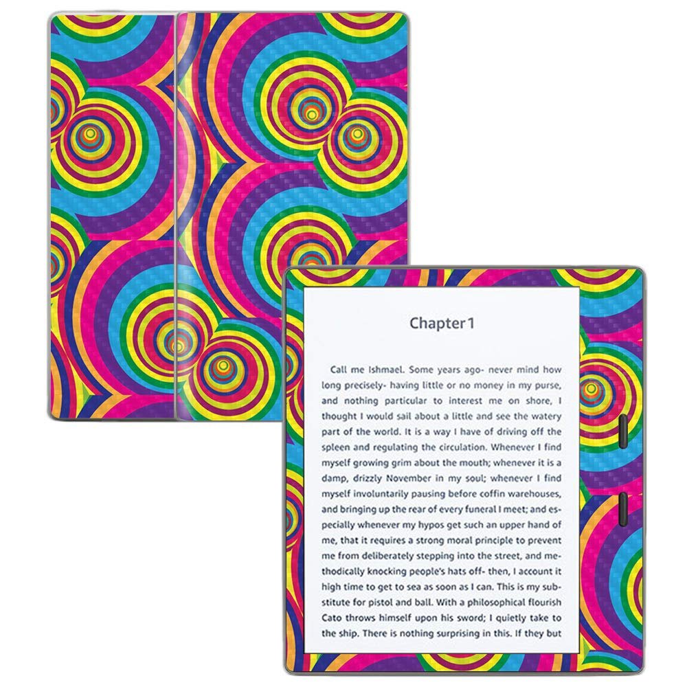 MightySkins Carbon Fiber Skin for Amazon Kindle Oasis 7" (9th Gen) - Groovy 60s | Protective, Durable Textured Carbon Fiber Finish | Easy to Apply, Remove, and Change Styles | Made in The USA