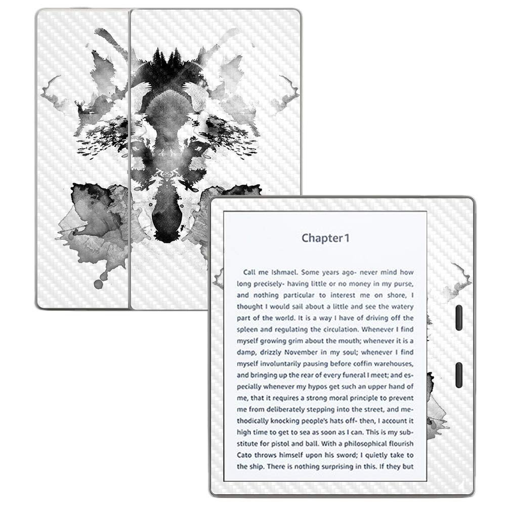 MightySkins Carbon Fiber Skin for Amazon Kindle Oasis 7" (9th Gen) - Rorschach | Protective, Durable Textured Carbon Fiber Finish | Easy to Apply, Remove, and Change Styles | Made in The USA