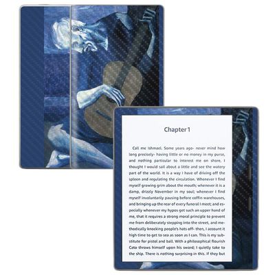 MightySkins Carbon Fiber Skin for Amazon Kindle Oasis 7" (9th Gen) - Old Guitarist | Protective, Durable Textured Carbon Fiber Finish | Easy to Apply, Remove, and Change Styles | Made in The USA