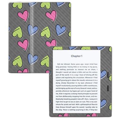 MightySkins Carbon Fiber Skin for Amazon Kindle Oasis 7" (9th Gen) - Girly | Protective, Durable Textured Carbon Fiber Finish | Easy to Apply, Remove, and Change Styles | Made in The USA