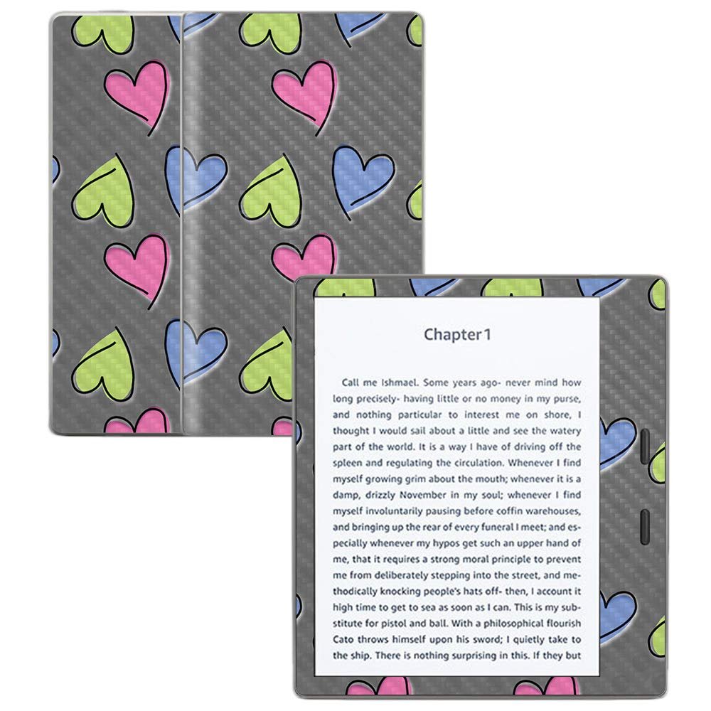 MightySkins Carbon Fiber Skin for Amazon Kindle Oasis 7" (9th Gen) - Girly | Protective, Durable Textured Carbon Fiber Finish | Easy to Apply, Remove, and Change Styles | Made in The USA