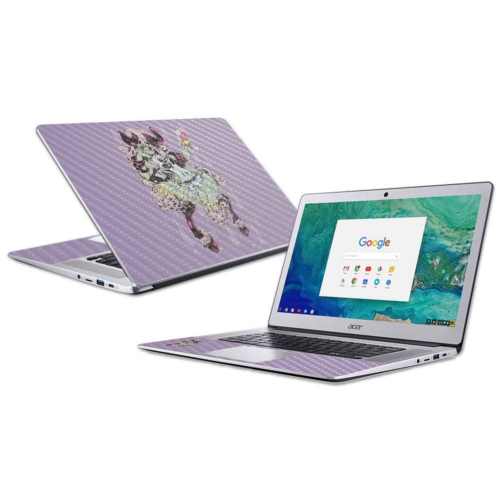 MightySkins Carbon Fiber Skin for Acer Chromebook 15 (2018) - Satyr | Protective, Durable Textured Carbon Fiber Finish | Easy to Apply, Remove, and Change Styles | Made in The USA