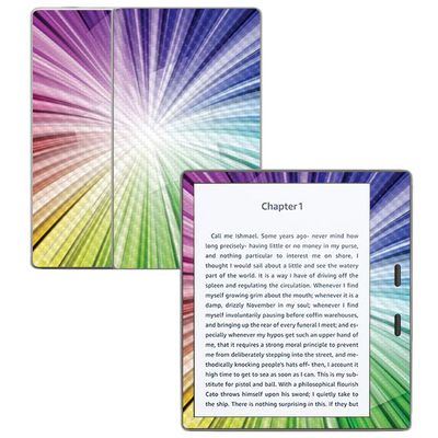 MightySkins Carbon Fiber Skin for Amazon Kindle Oasis 7" (9th Gen) - Rainbow Explosion | Protective, Durable Textured Carbon Fiber Finish | Easy to Apply, Remove, and Change Styles | Made in The USA