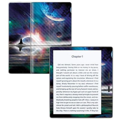 MightySkins Carbon Fiber Skin for Amazon Kindle Oasis 7" (9th Gen) - Space Horizon | Protective, Durable Textured Carbon Fiber Finish | Easy to Apply, Remove, and Change Styles | Made in The USA