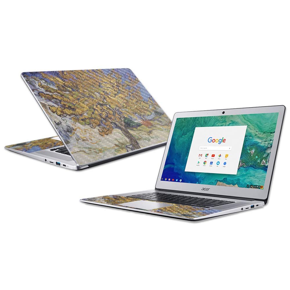 MightySkins Carbon Fiber Skin for Acer Chromebook 15 (2018) - Mulberry Tree | Protective, Durable Textured Carbon Fiber Finish | Easy to Apply, Remove, and Change Styles | Made in The USA