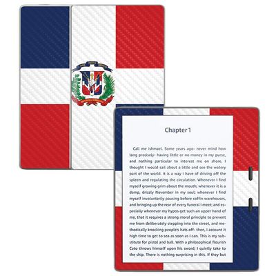 MightySkins Carbon Fiber Skin for Amazon Kindle Oasis 7" (9th Gen) - Dominican Flag | Protective, Durable Textured Carbon Fiber Finish | Easy to Apply, Remove, and Change Styles | Made in The USA