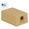ICC 1-Port Surface Mount Box with 6P6C Voice Keystone Jack, EZ IDC Telephone Jack Box for RJ11 and RJ12 Cabling, Ivory view 1