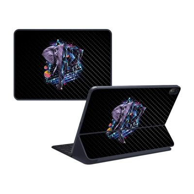 MightySkins Carbon Fiber Skin for Apple iPad Pro Smart Keyboard 12.9" (2018) - Eccentric Elephant - Protective, Durable Textured Carbon Fiber Finish - Easy to Apply - Made in The USA