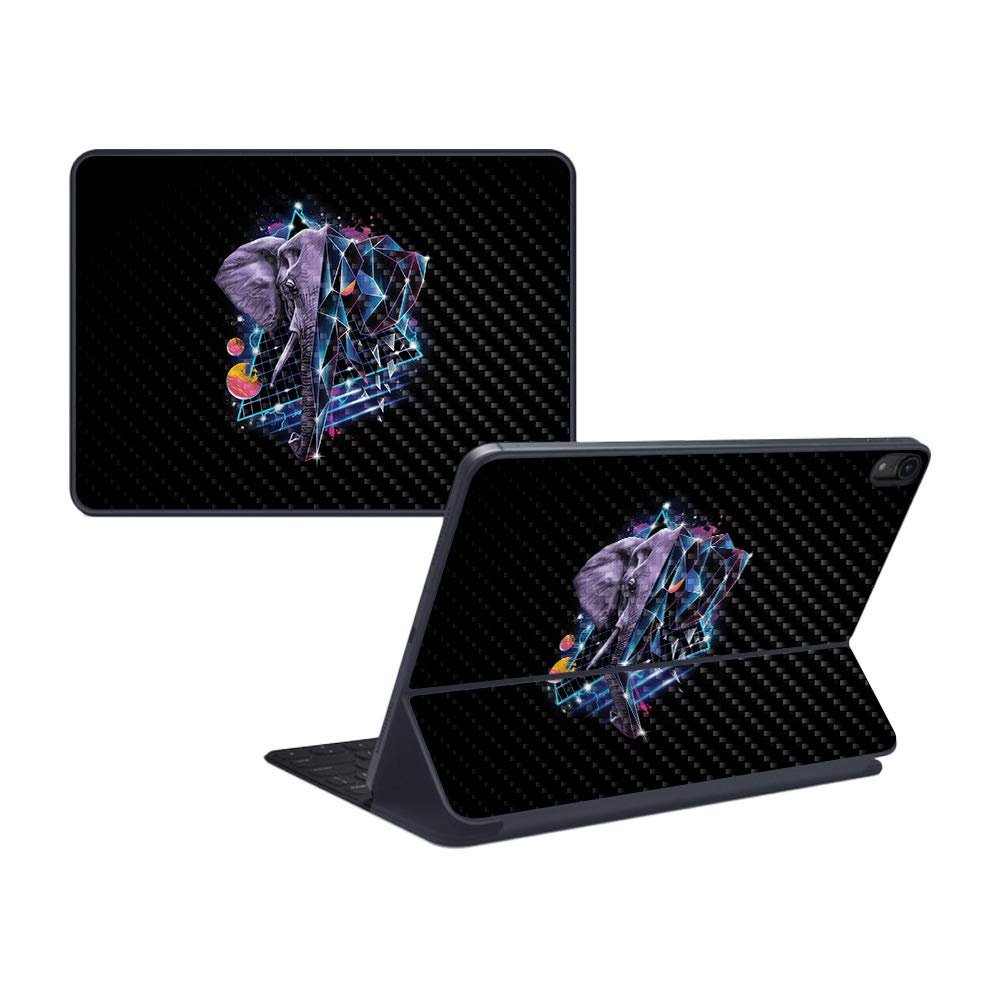 MightySkins Carbon Fiber Skin for Apple iPad Pro Smart Keyboard 12.9" (2018) - Eccentric Elephant - Protective, Durable Textured Carbon Fiber Finish - Easy to Apply - Made in The USA