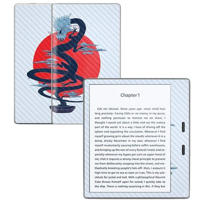 MightySkins Carbon Fiber Skin for Amazon Kindle Oasis 7" (9th Gen) - Dragon Bonsai | Protective, Durable Textured Carbon Fiber Finish | Easy to Apply, Remove, and Change Styles | Made in The USA