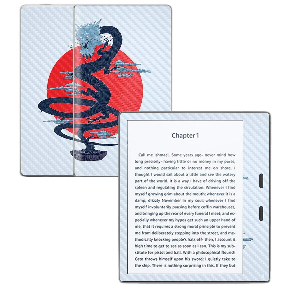 MightySkins Carbon Fiber Skin for Amazon Kindle Oasis 7" (9th Gen) - Dragon Bonsai | Protective, Durable Textured Carbon Fiber Finish | Easy to Apply, Remove, and Change Styles | Made in The USA