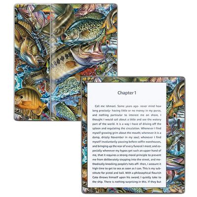 MightySkins Carbon Fiber Skin for Amazon Kindle Oasis 7" (9th Gen) - Action Fish Puzzle | Protective, Durable Textured Carbon Fiber Finish | Easy to Apply, Remove, and Change Styles | Made in The USA