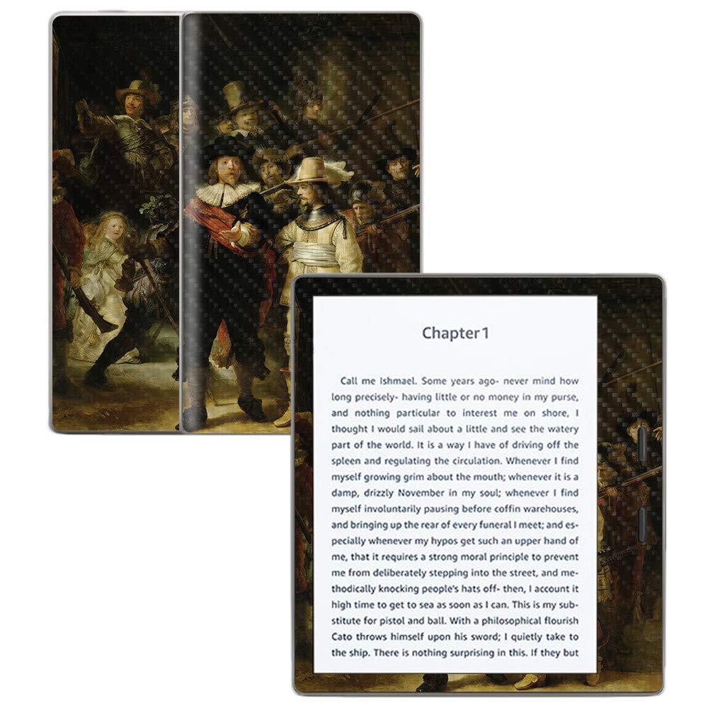 MightySkins Carbon Fiber Skin for Amazon Kindle Oasis 7" (9th Gen) - The Nightwatch | Protective, Durable Textured Carbon Fiber Finish | Easy to Apply, Remove, and Change Styles | Made in The USA
