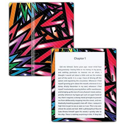 MightySkins Carbon Fiber Skin for Amazon Kindle Oasis 7" (9th Gen) - Color Bomb | Protective, Durable Textured Carbon Fiber Finish | Easy to Apply, Remove, and Change Styles | Made in The USA