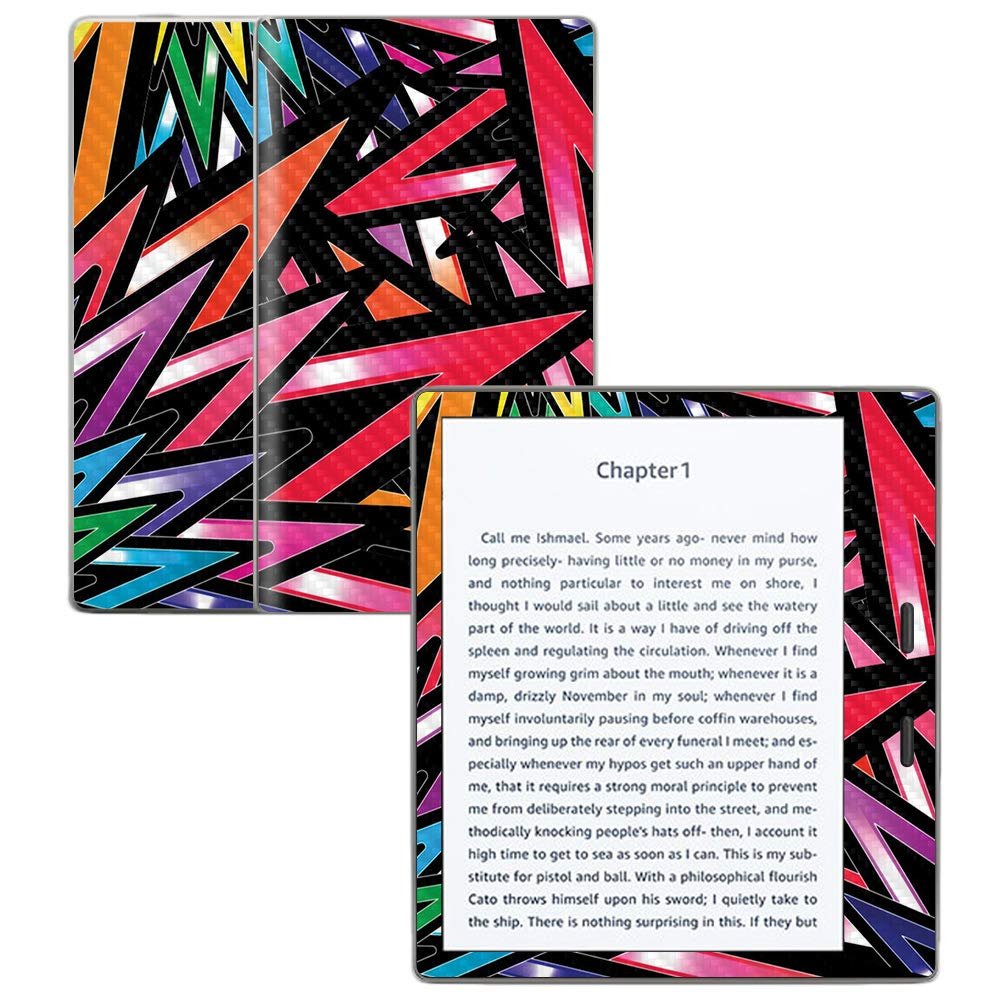 MightySkins Carbon Fiber Skin for Amazon Kindle Oasis 7" (9th Gen) - Color Bomb | Protective, Durable Textured Carbon Fiber Finish | Easy to Apply, Remove, and Change Styles | Made in The USA