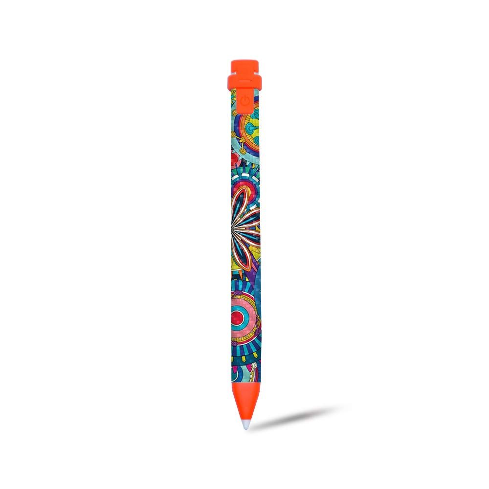MightySkins Carbon Fiber Skin for Logitech Crayon Digital Pencil iPad (6th gen) - Flower Wheels | Protective, Durable Textured Carbon Fiber Finish | Easy to Apply | Made in The USA