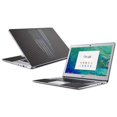 MightySkins Carbon Fiber Skin for Acer Chromebook 15 (2018) - Thin Blue Line | Protective, Durable Textured Carbon Fiber Finish | Easy to Apply, Remove, and Change Styles | Made in The USA