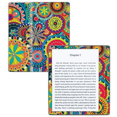 MightySkins Carbon Fiber Skin for Amazon Kindle Oasis 7" (9th Gen) - Flower Wheels | Protective, Durable Textured Carbon Fiber Finish | Easy to Apply, Remove, and Change Styles | Made in The USA