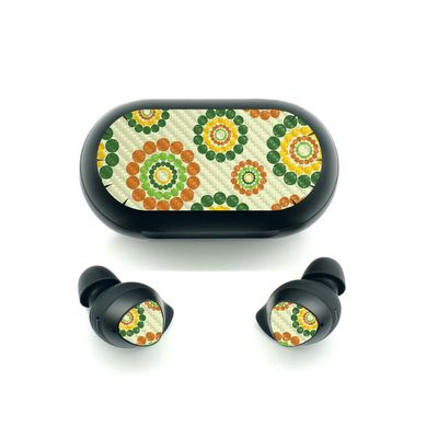 MightySkins Carbon Fiber Skin for Samsung Galaxy Buds - Hippie Flowers | Protective, Durable Textured Carbon Fiber Finish | Easy to Apply, Remove, and Change Styles | Made in The USA