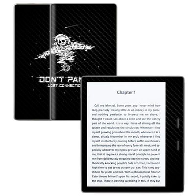 MightySkins Carbon Fiber Skin for Amazon Kindle Oasis 7" (9th Gen) - Dont Panic | Protective, Durable Textured Carbon Fiber Finish | Easy to Apply, Remove, and Change Styles | Made in The USA