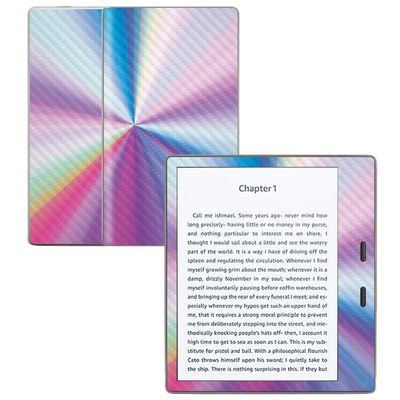 MightySkins Carbon Fiber Skin for Amazon Kindle Oasis 7" (9th Gen) - Rainbow Zoom | Protective, Durable Textured Carbon Fiber Finish | Easy to Apply, Remove, and Change Styles | Made in The USA