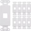 10 Pack Keystone Wall Plate 1 Port, White Decorator Insert Cover for Ethernet, HDMI, Coax, Cat6 Cat5, RJ45, Home & Office Installations view 1