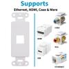 10 Pack Keystone Wall Plate 1 Port, White Decorator Insert Cover for Ethernet, HDMI, Coax, Cat6 Cat5, RJ45, Home & Office Installations view 2