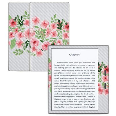 MightySkins Carbon Fiber Skin for Amazon Kindle Oasis 7" (9th Gen) - Bouquet | Protective, Durable Textured Carbon Fiber Finish | Easy to Apply, Remove, and Change Styles | Made in The USA