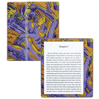 MightySkins Carbon Fiber Skin for Amazon Kindle Oasis 7" (9th Gen) - Amore | Protective, Durable Textured Carbon Fiber Finish | Easy to Apply, Remove, and Change Styles | Made in The USA