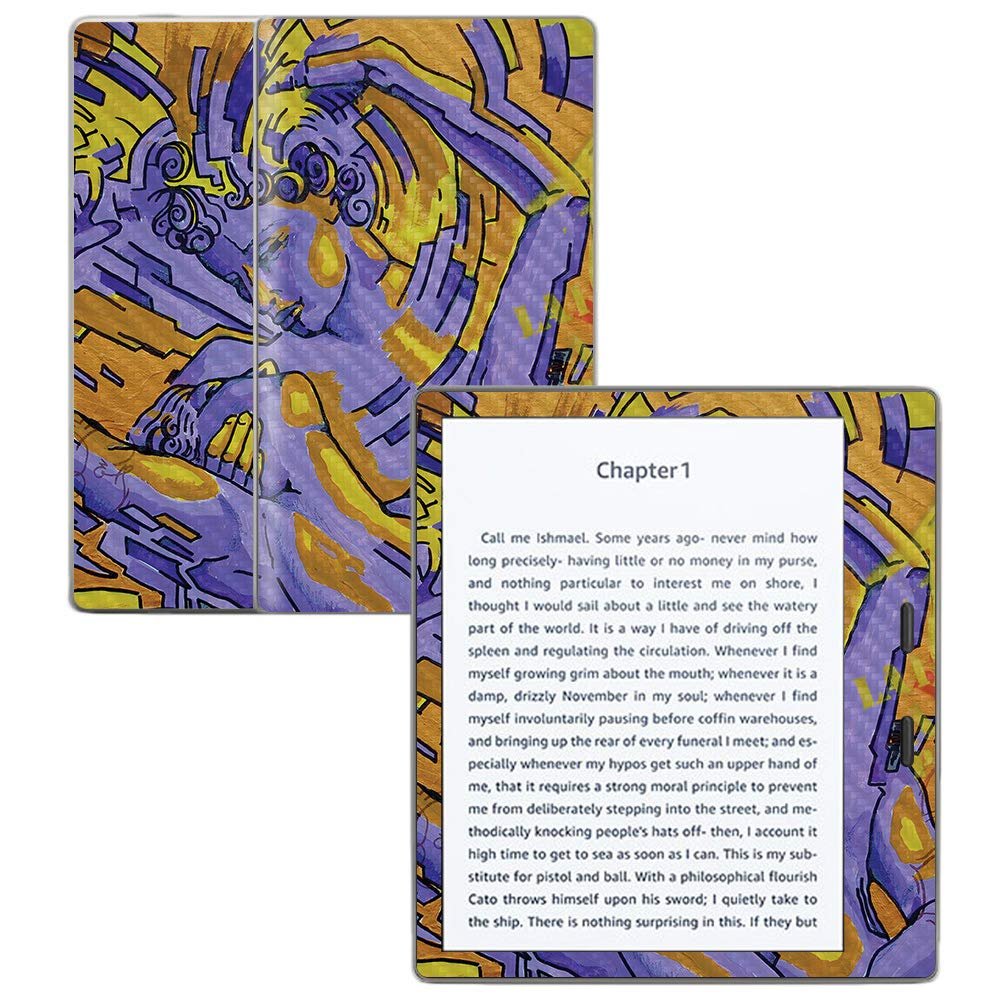 MightySkins Carbon Fiber Skin for Amazon Kindle Oasis 7" (9th Gen) - Amore | Protective, Durable Textured Carbon Fiber Finish | Easy to Apply, Remove, and Change Styles | Made in The USA