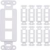 10 Pack Keystone Wall Plate 3 Port, White Decorator Insert Cover for Ethernet, HDMI, Coax, Cat6 Cat5, RJ45, Home & Office Installations view 1