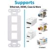10 Pack Keystone Wall Plate 3 Port, White Decorator Insert Cover for Ethernet, HDMI, Coax, Cat6 Cat5, RJ45, Home & Office Installations view 2