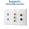 10 Pack Keystone Wall Plate 3 Port, White Decorator Insert Cover for Ethernet, HDMI, Coax, Cat6 Cat5, RJ45, Home & Office Installations view 3