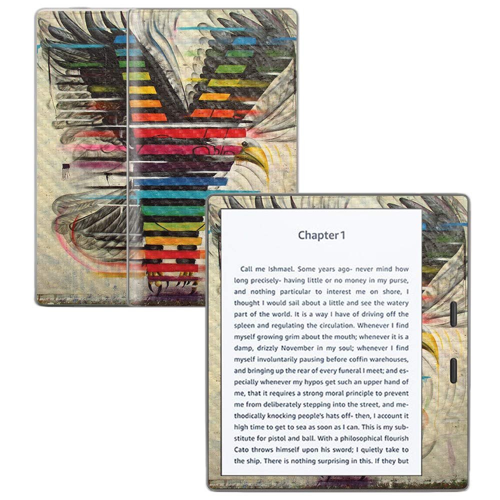 MightySkins Carbon Fiber Skin for Amazon Kindle Oasis 7" (9th Gen) - Rainbow Eagle | Protective, Durable Textured Carbon Fiber Finish | Easy to Apply, Remove, and Change Styles | Made in The USA