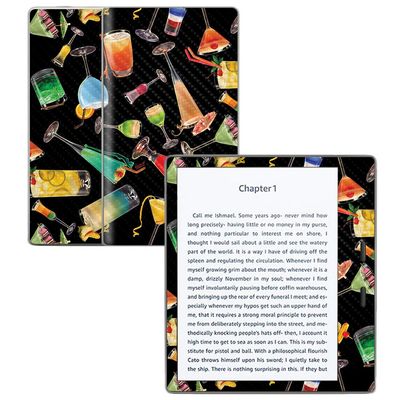 MightySkins Carbon Fiber Skin for Amazon Kindle Oasis 7" (9th Gen) - Cocktail Therapy | Protective, Durable Textured Carbon Fiber Finish | Easy to Apply, Remove, and Change Styles | Made in The USA
