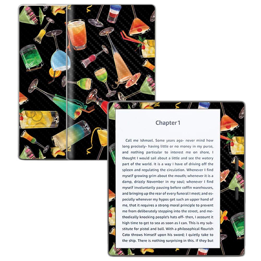 MightySkins Carbon Fiber Skin for Amazon Kindle Oasis 7" (9th Gen) - Cocktail Therapy | Protective, Durable Textured Carbon Fiber Finish | Easy to Apply, Remove, and Change Styles | Made in The USA