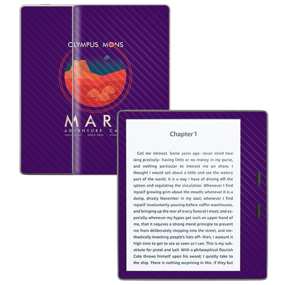 MightySkins Carbon Fiber Skin for Amazon Kindle Oasis 7" (9th Gen) - Mars Adventure Camp | Protective, Durable Textured Carbon Fiber Finish | Easy to Apply, Remove, and Change Styles | Made in The USA