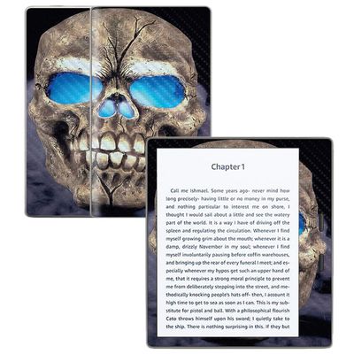 MightySkins Carbon Fiber Skin for Amazon Kindle Oasis 7" (9th Gen) - Psycho Skull | Protective, Durable Textured Carbon Fiber Finish | Easy to Apply, Remove, and Change Styles | Made in The USA