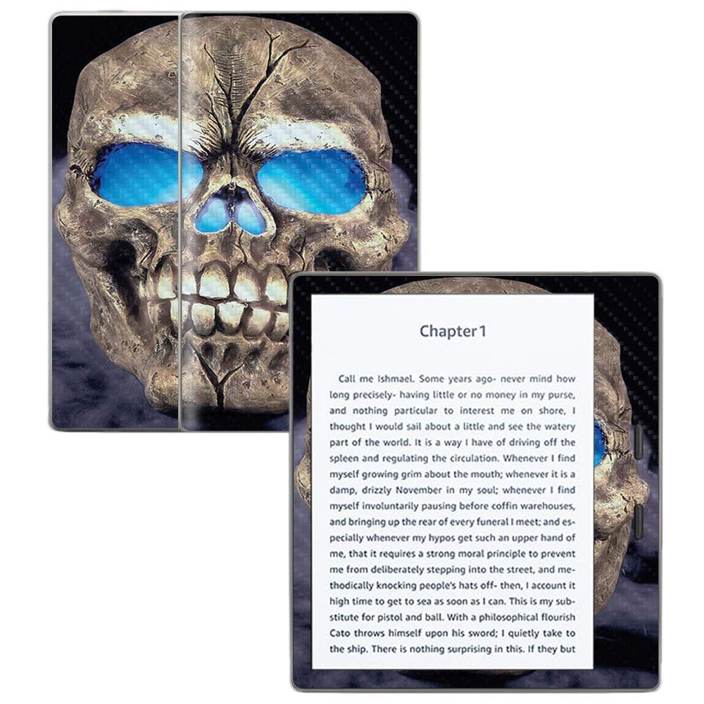 MightySkins Carbon Fiber Skin for Amazon Kindle Oasis 7" (9th Gen) - Psycho Skull | Protective, Durable Textured Carbon Fiber Finish | Easy to Apply, Remove, and Change Styles | Made in The USA