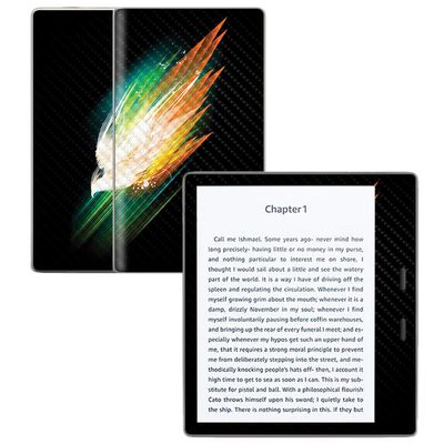 MightySkins Carbon Fiber Skin for Amazon Kindle Oasis 7" (9th Gen) - Across The Aurora | Protective, Durable Textured Carbon Fiber Finish | Easy to Apply, Remove, and Change Styles | Made in The USA
