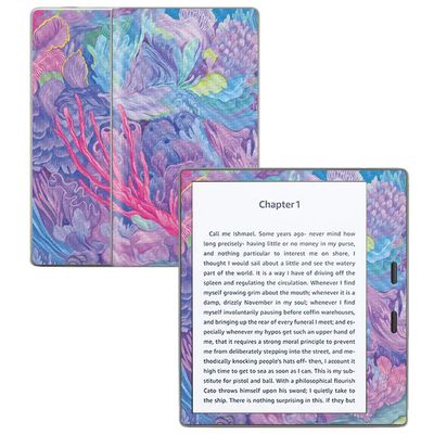 MightySkins Carbon Fiber Skin for Amazon Kindle Oasis 7" (9th Gen) - Dreamy Reef | Protective, Durable Textured Carbon Fiber Finish | Easy to Apply, Remove, and Change Styles | Made in The USA